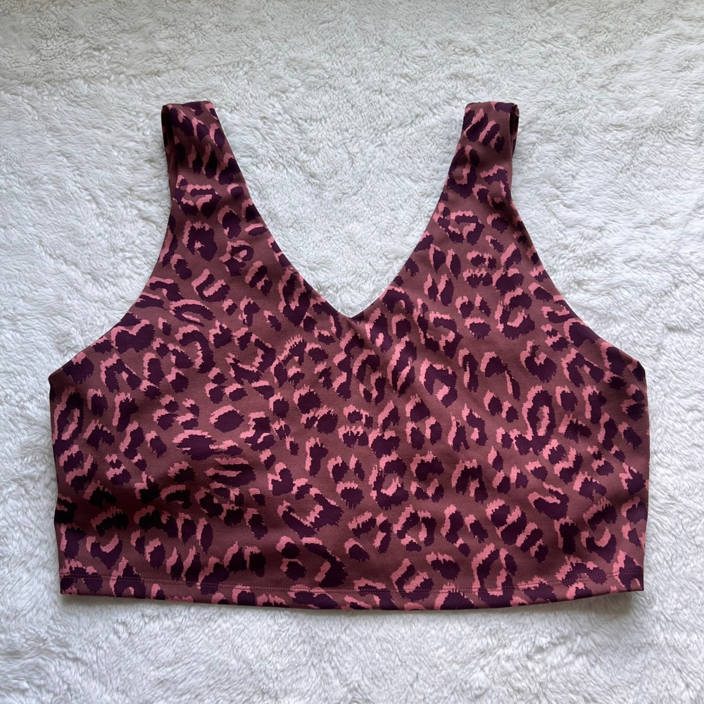 OFFLINE by Aerie Recharge Leopard Print Minimal Support Sports Bra XXL Burgundy